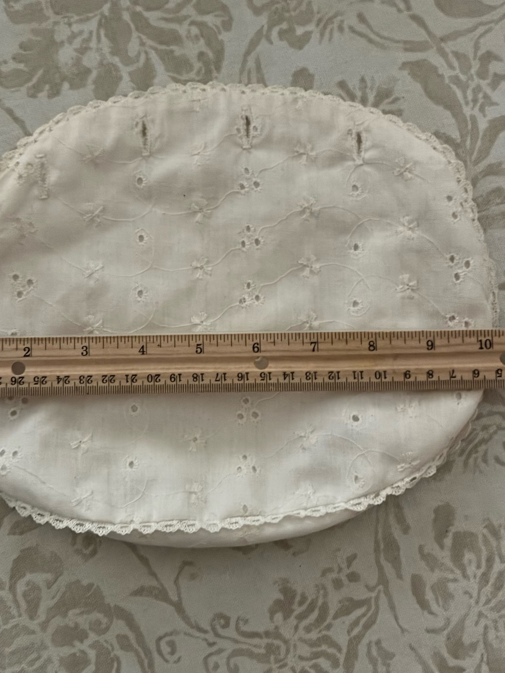 Bermuda Bag Cover Ivory White Eyelet Cotton 4 Button Vintage - Picture 2 of 3